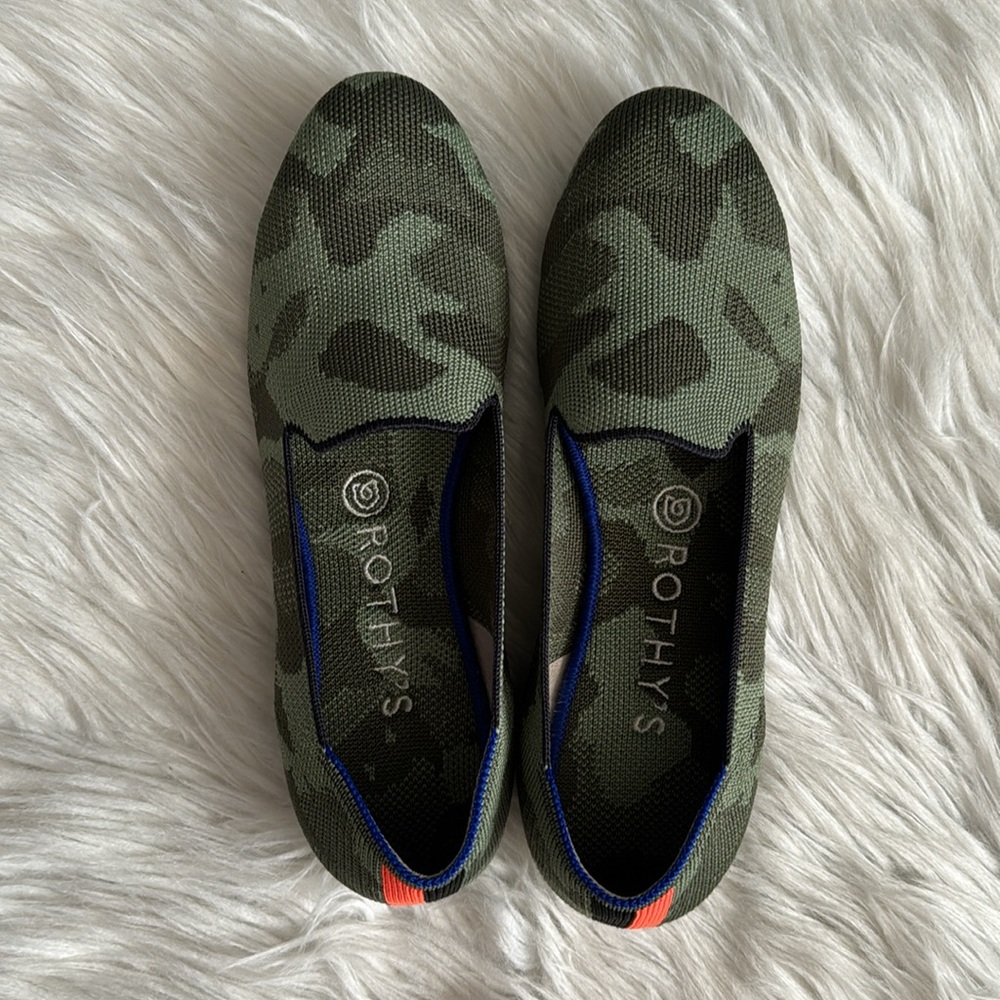 Rothy's Olive Green Camo Round Toe Loafers Size 8 - Picture 6 of 14